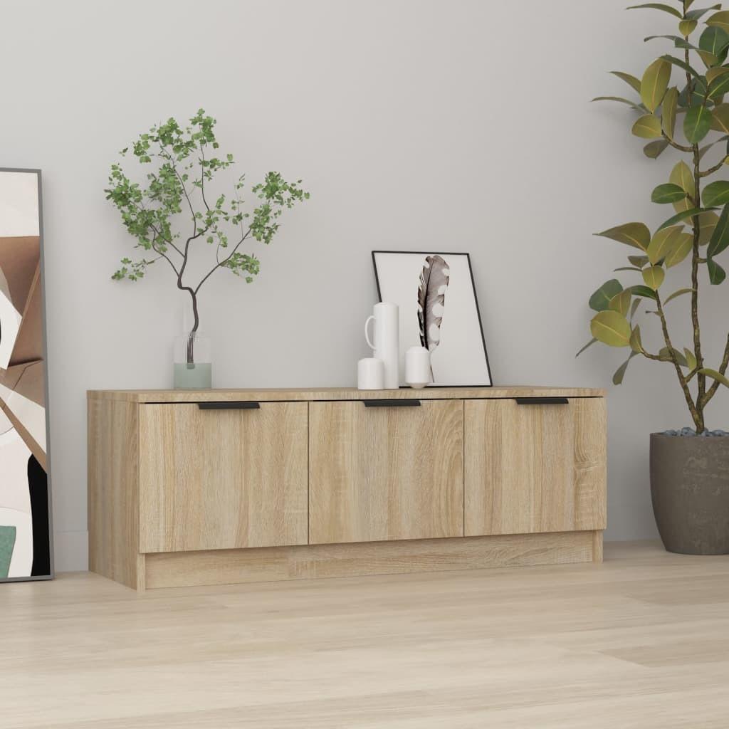 Tv-bord 102x35x36,5 cm konstrueret træ sonoma-eg