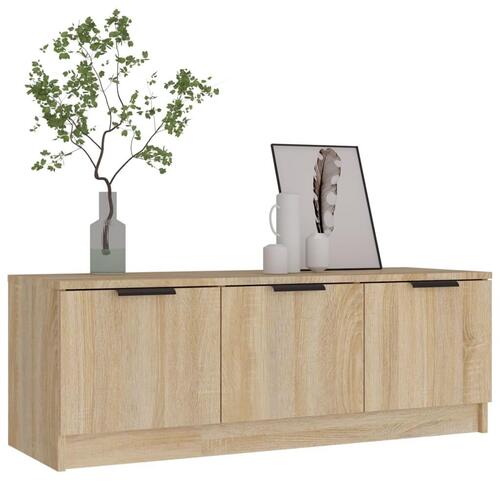 Tv-bord 102x35x36,5 cm konstrueret træ sonoma-eg
