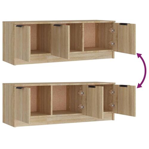 Tv-bord 102x35x36,5 cm konstrueret træ sonoma-eg