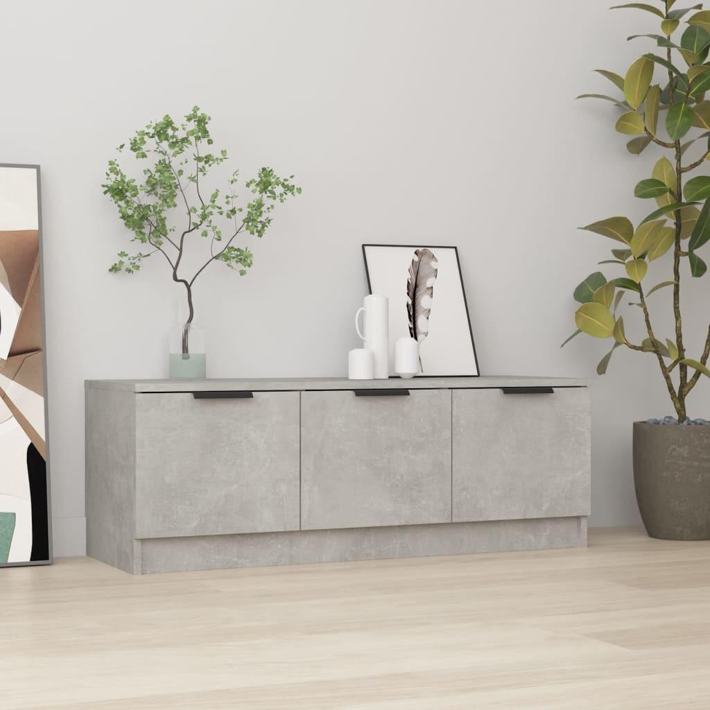 Tv-bord 102x35x36,5 cm konstrueret træ betongrå