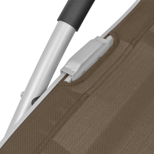 Liggestol med pude aluminium og textilene gråbrun