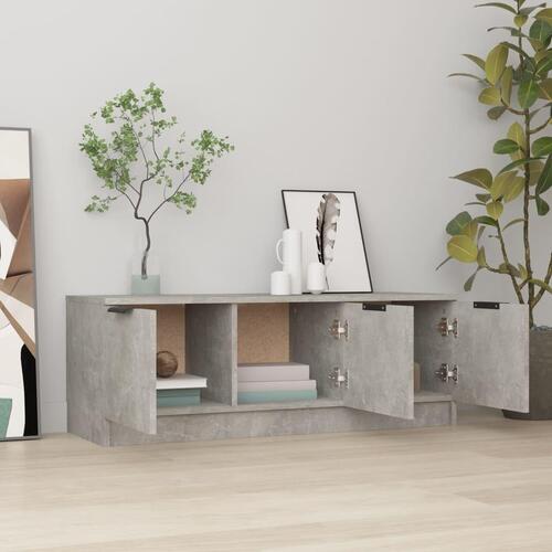 Tv-bord 102x35x36,5 cm konstrueret træ betongrå