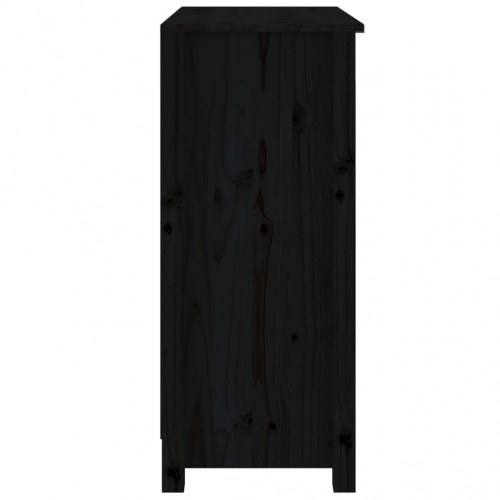 Skænk 70x35x80 cm massivt fyrretræ sort