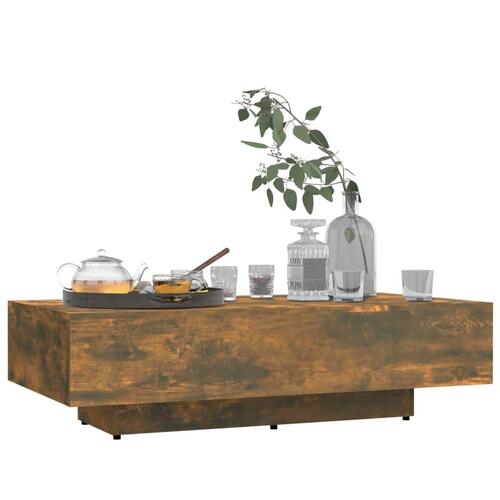 Sofabord 100x49,5x31 cm konstrueret træ røget egetræsfarve