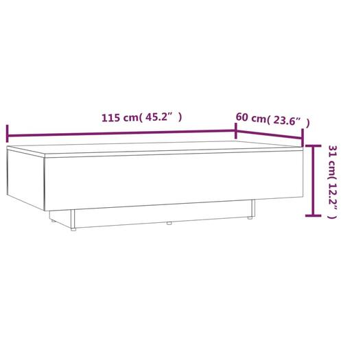 Sofabord 100x49,5x31 cm konstrueret træ røget egetræsfarve