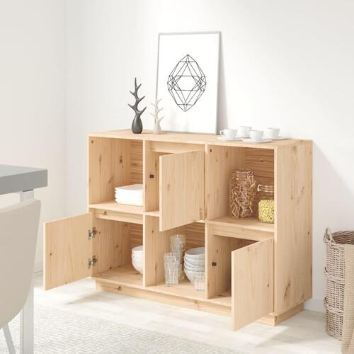 Skænk 110,5x35x80 cm massivt fyrretræ