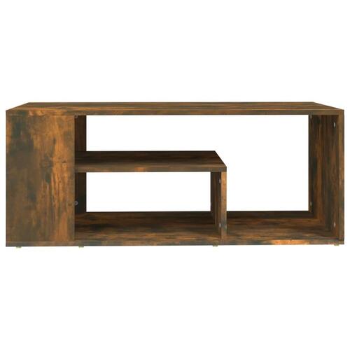 Sofabord 100x50x40 cm konstrueret træ røget egetræsfarve