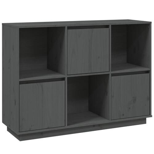 Skænk 110,5x35x80 cm massivt fyrretræ grå