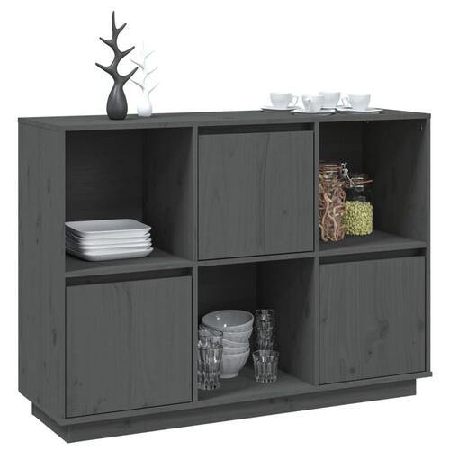Skænk 110,5x35x80 cm massivt fyrretræ grå