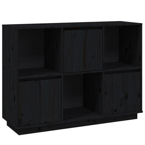 Skænk 110,5x35x80 cm massivt fyrretræ sort