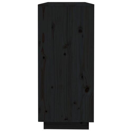 Skænk 110,5x35x80 cm massivt fyrretræ sort