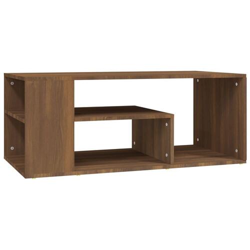 Sofabord 100x50x40 cm konstrueret træ brun egetræsfarve