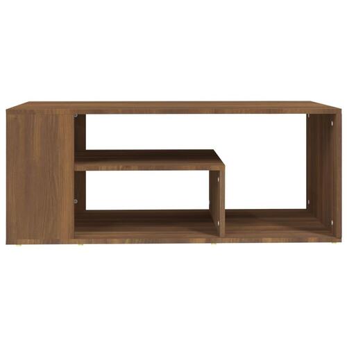 Sofabord 100x50x40 cm konstrueret træ brun egetræsfarve