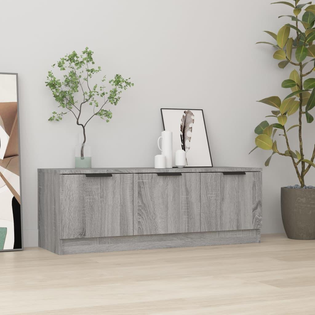 Tv-bord 102x35x36,5 cm konstrueret træ sonoma-eg grå