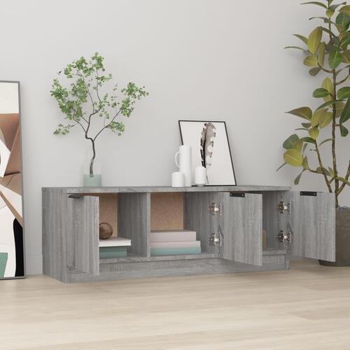Tv-bord 102x35x36,5 cm konstrueret træ sonoma-eg grå