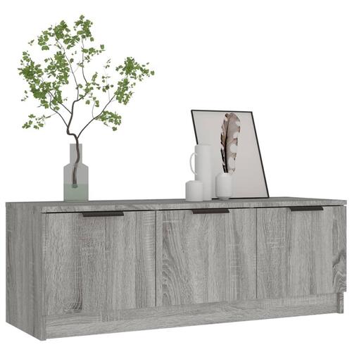 Tv-bord 102x35x36,5 cm konstrueret træ sonoma-eg grå