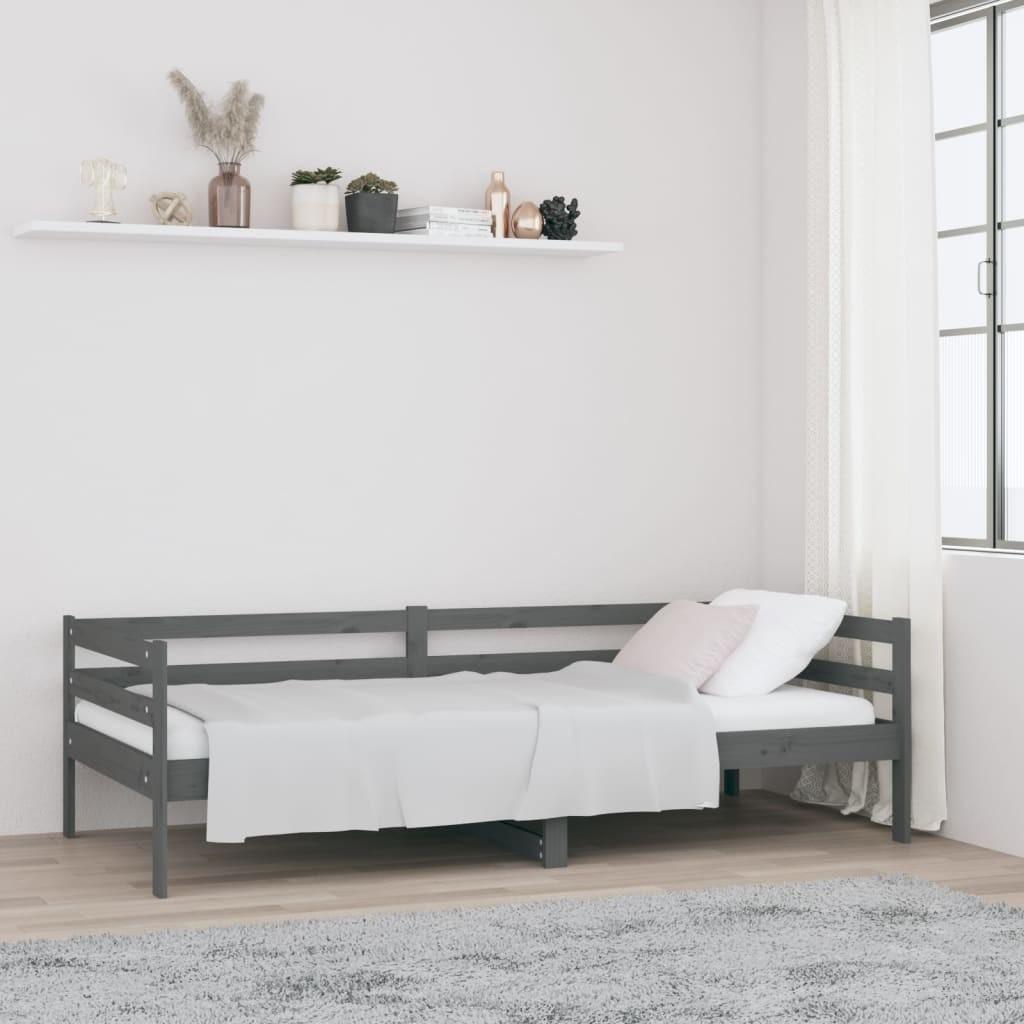 Daybed 90x190 cm massivt fyrretræ grå