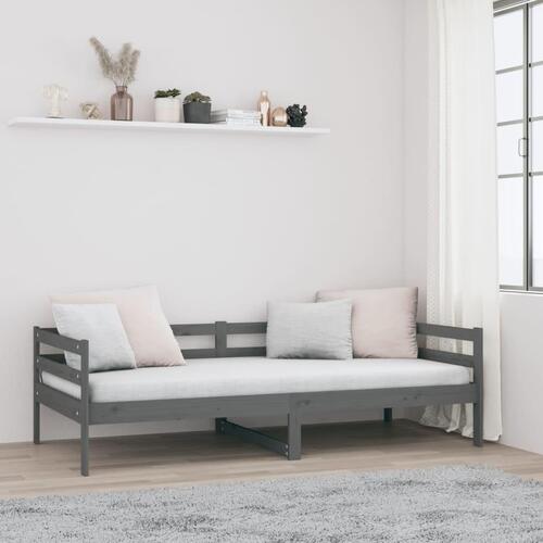 Daybed 90x190 cm massivt fyrretræ grå