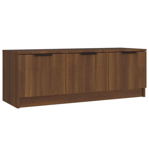 Tv-bord 102x35x36,5 cm konstrueret træ egetræ brun
