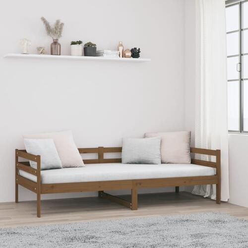 Daybed 90x190 cm massivt fyrretræ gyldenbrun