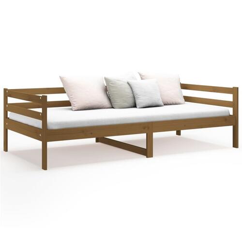 Daybed 90x190 cm massivt fyrretræ gyldenbrun