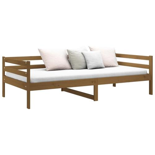 Daybed 90x190 cm massivt fyrretræ gyldenbrun