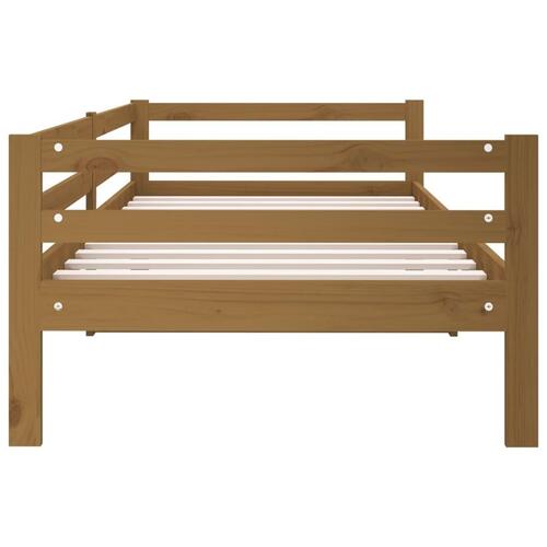 Daybed 90x190 cm massivt fyrretræ gyldenbrun