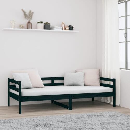 Daybed 90x190 cm massivt fyrretræ sort
