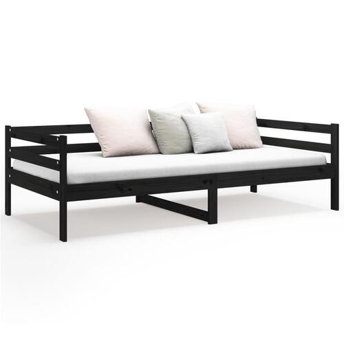Daybed 90x190 cm massivt fyrretræ sort