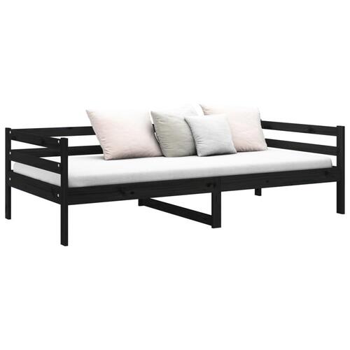 Daybed 90x190 cm massivt fyrretræ sort