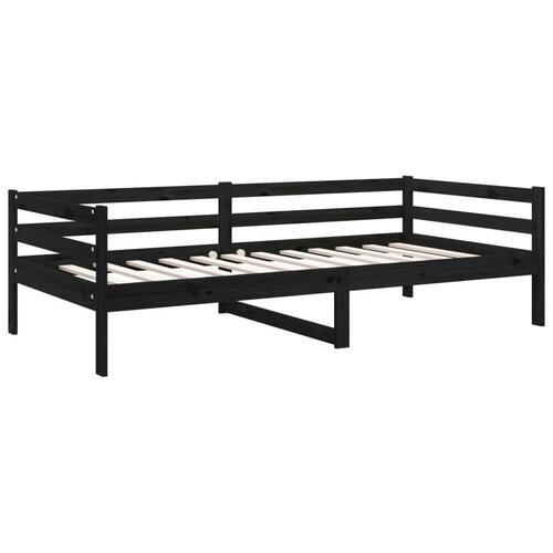 Daybed 90x190 cm massivt fyrretræ sort