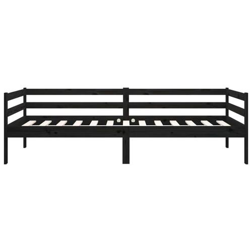 Daybed 90x190 cm massivt fyrretræ sort