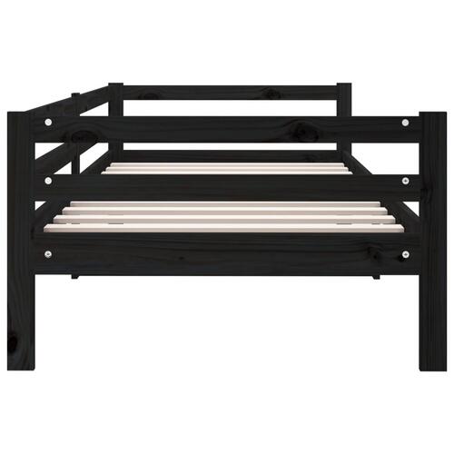 Daybed 90x190 cm massivt fyrretræ sort