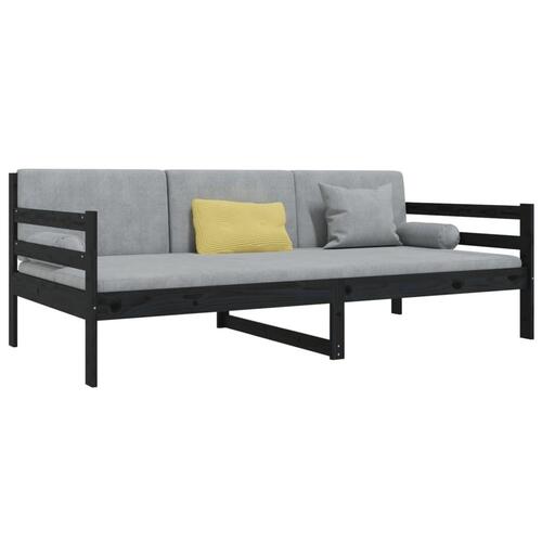 Daybed 90x190 cm massivt fyrretræ sort
