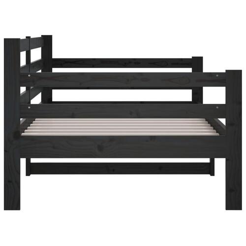 Daybed 90x190 cm massivt fyrretræ sort