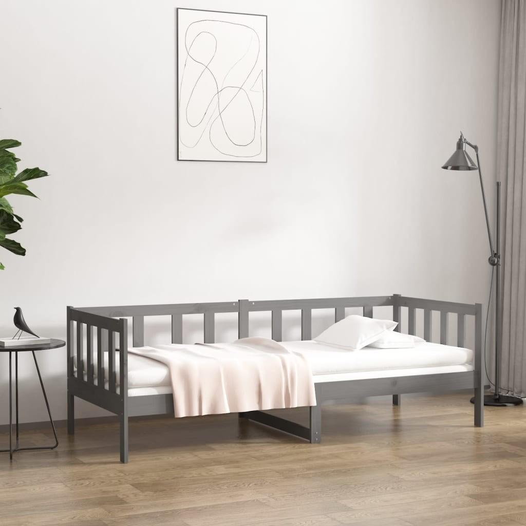 Daybed 90x190 cm massivt fyrretræ grå