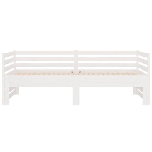 Daybed med udtræk 2x(90x190) cm massivt fyrretræ hvid