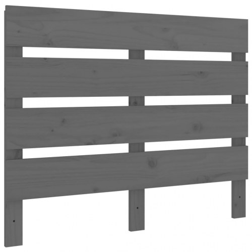 Sengegavl 100×3×80 cm - massivt fyrretræ, grå