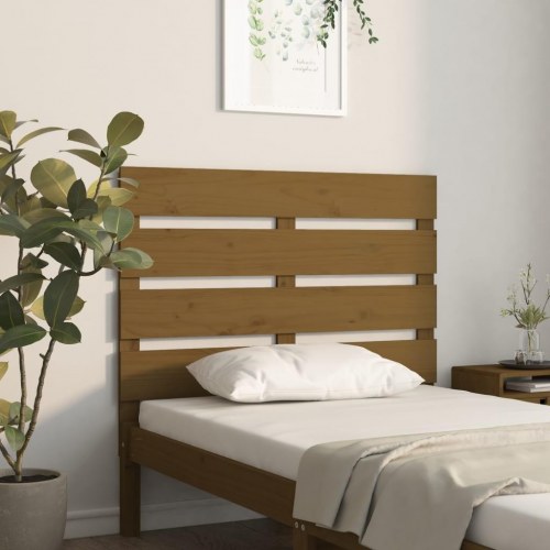 Sengegavl 100 x 3 x 80 cm i massivt fyrretræ - gyldenbrun