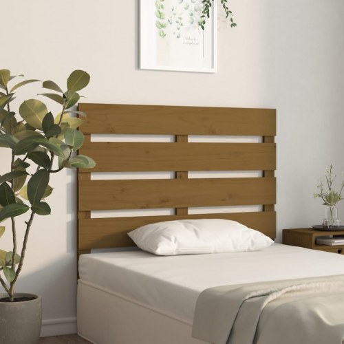 Sengegavl 100 x 3 x 80 cm i massivt fyrretræ - gyldenbrun