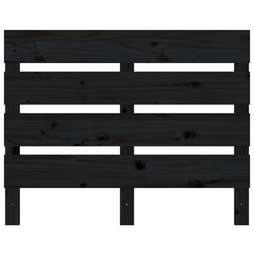 Sengegavl 100×3×80 cm - massivt fyrretræ, sort