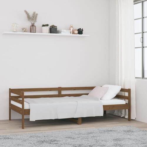 Daybed 80x200 cm massivt fyrretræ gyldenbrun