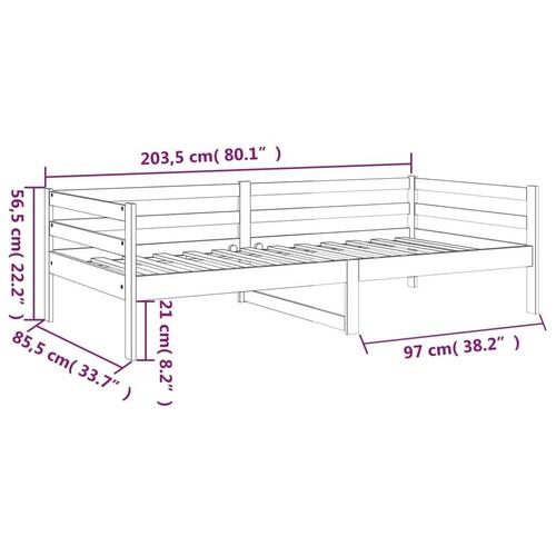 Daybed 80x200 cm massivt fyrretræ gyldenbrun