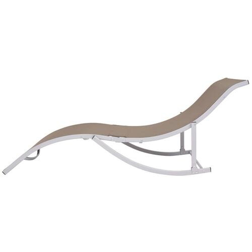 Foldbare liggestole 2 stk. textilene gråbrun