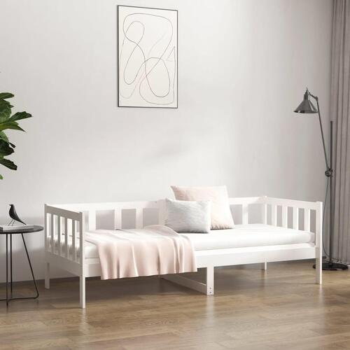 Daybed 80x200 cm massivt fyrretræ hvid