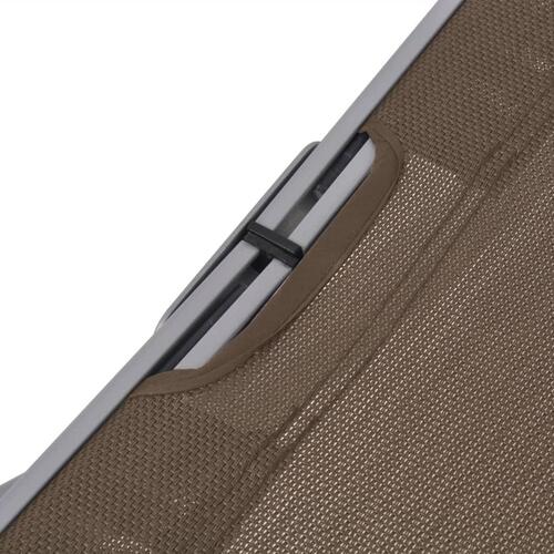 Foldbare liggestole 2 stk. textilene gråbrun