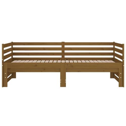 Daybed med udtræk 2x(80x200) cm massivt fyrretræ gyldenbrun