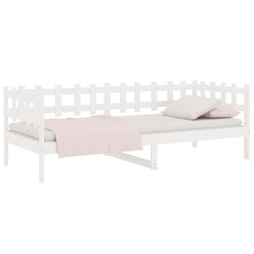 Daybed 90x190 cm massivt fyrretræ hvid