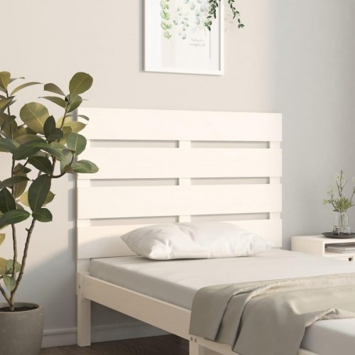 Sengegavl 75×3×80 cm - massivt fyrretræ, hvid