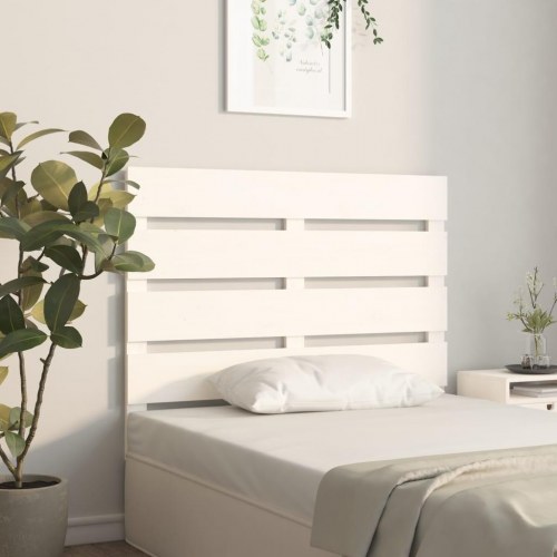 Sengegavl 75×3×80 cm - massivt fyrretræ, hvid